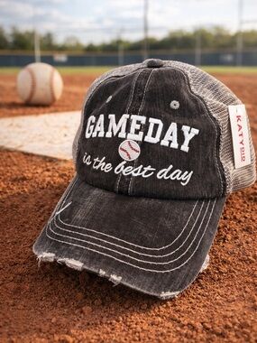 Katydid black & gray 'Gameday' Baseball Cap